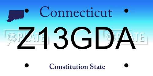 Z13GDA Connecticut License Plate