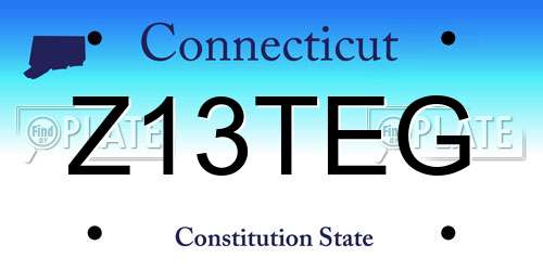 Z13TEG Connecticut License Plate