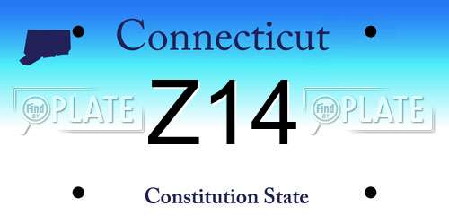Z14 Connecticut License Plate