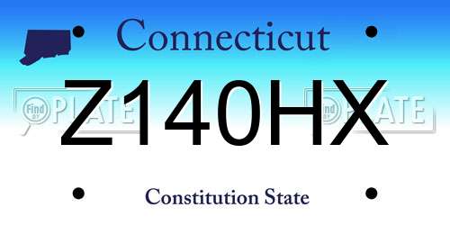 Z140HX Connecticut License Plate