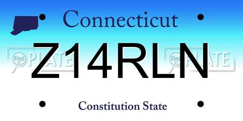 Z14RLN Connecticut License Plate