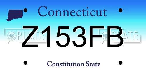 Z153FB Connecticut License Plate