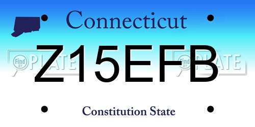 Z15EFB Connecticut License Plate