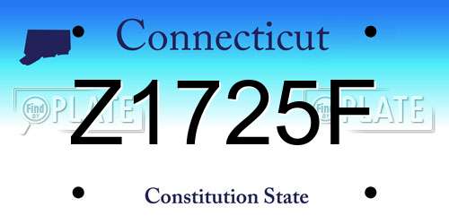 Z1725F Connecticut License Plate