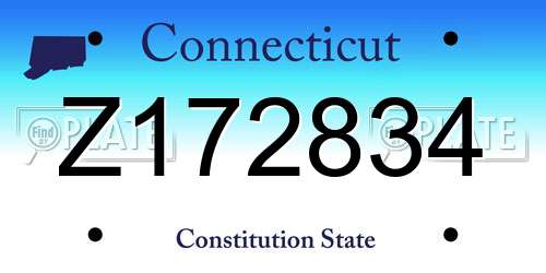 Z172834 Connecticut License Plate