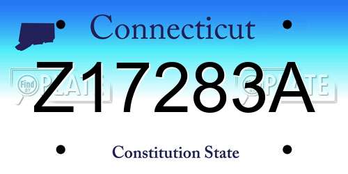Z17283A Connecticut License Plate