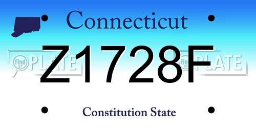 Z1728F Connecticut License Plate