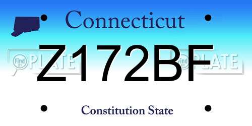 Z172BF Connecticut License Plate