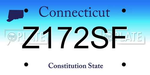 Z172SF Connecticut License Plate