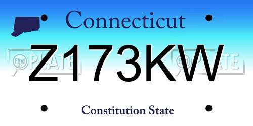 Z173KW Connecticut License Plate