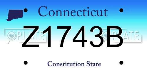 Z1743B Connecticut License Plate