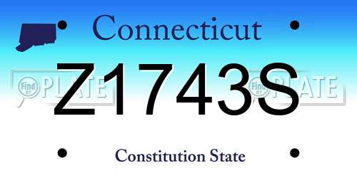 Z1743S Connecticut License Plate
