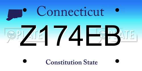 Z174EB Connecticut License Plate