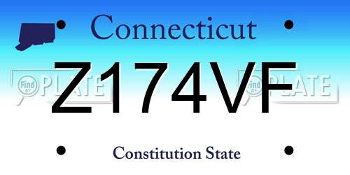 Z174VF Connecticut License Plate