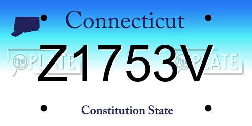 Z1753V Connecticut License Plate