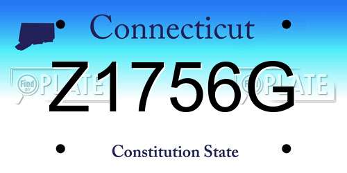 Z1756G Connecticut License Plate