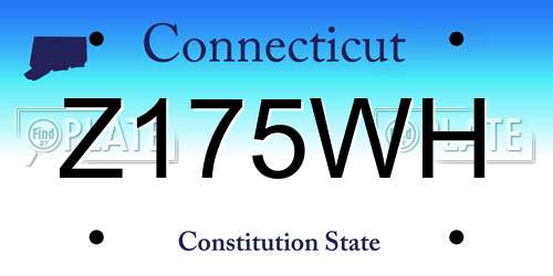 Z175WH Connecticut License Plate