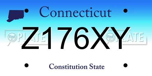 Z176XY Connecticut License Plate