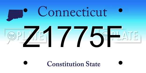 Z1775F Connecticut License Plate