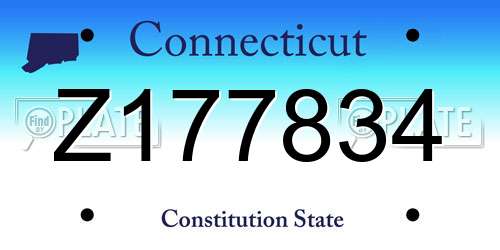 Z177834 Connecticut License Plate