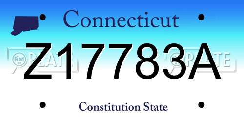 Z17783A Connecticut License Plate