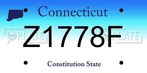 Z1778F Connecticut License Plate