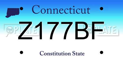 Z177BF Connecticut License Plate