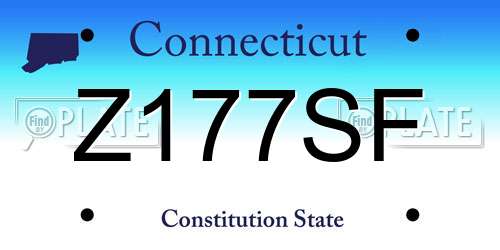 Z177SF Connecticut License Plate