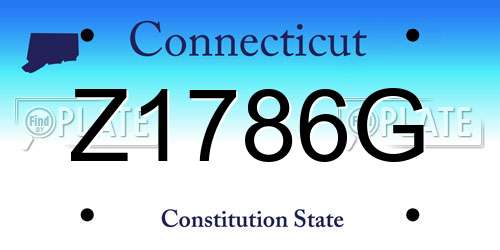 Z1786G Connecticut License Plate