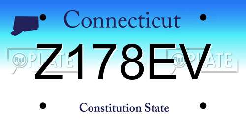 Z178EV Connecticut License Plate