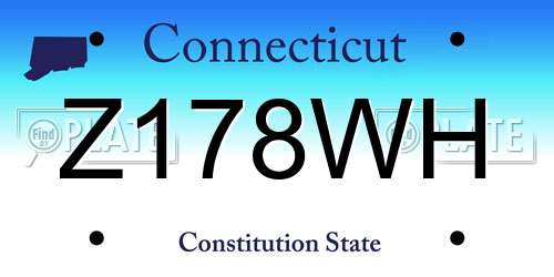 Z178WH Connecticut License Plate