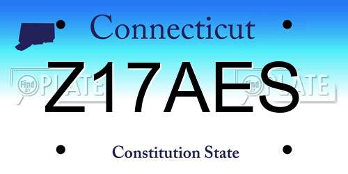 Z17AES Connecticut License Plate