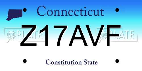 Z17AVF Connecticut License Plate
