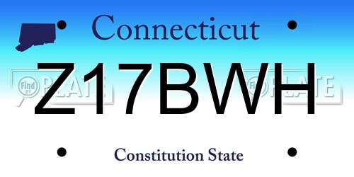 Z17BWH Connecticut License Plate