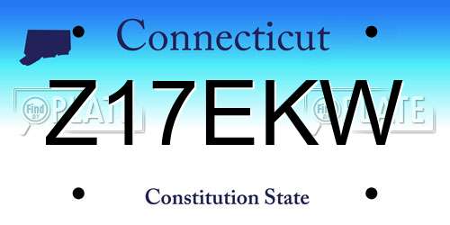 Z17EKW Connecticut License Plate
