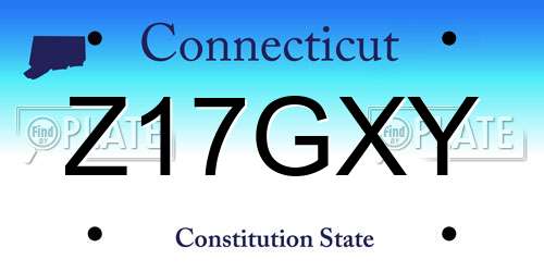 Z17GXY Connecticut License Plate