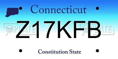 Z17KFB Connecticut License Plate