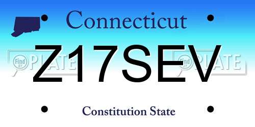 Z17SEV Connecticut License Plate