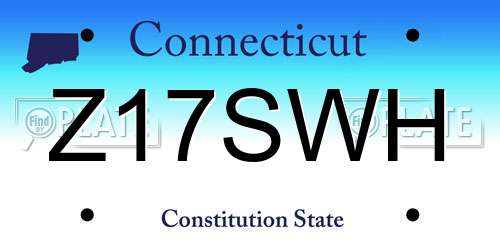Z17SWH Connecticut License Plate