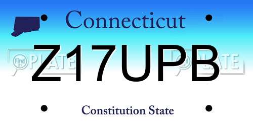 Z17UPB Connecticut License Plate