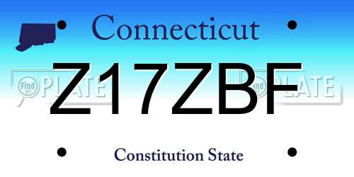 Z17ZBF Connecticut License Plate