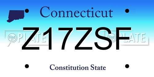 Z17ZSF Connecticut License Plate