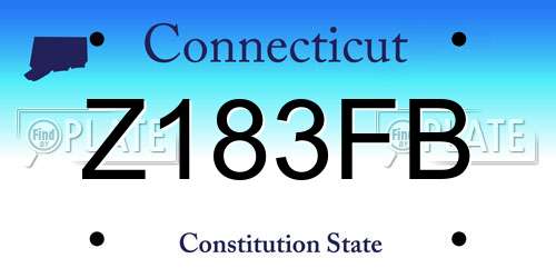 Z183FB Connecticut License Plate