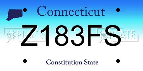 Z183FS Connecticut License Plate