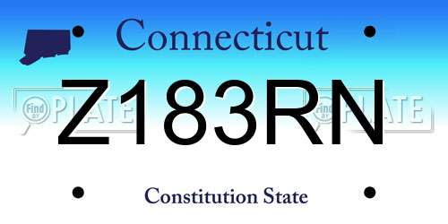 Z183RN Connecticut License Plate