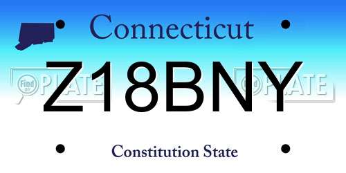Z18BNY Connecticut License Plate