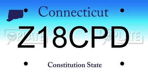 Z18CPD Connecticut License Plate