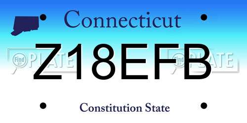 Z18EFB Connecticut License Plate