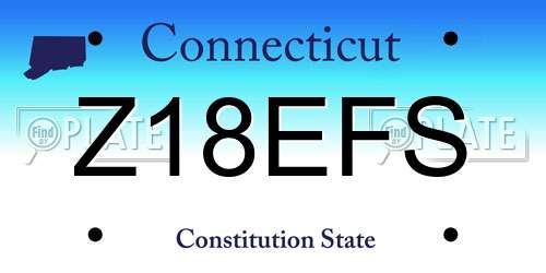 Z18EFS Connecticut License Plate