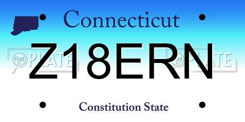 Z18ERN Connecticut License Plate